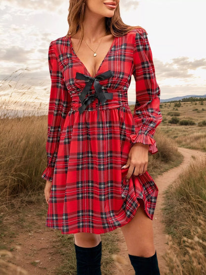 Evergreen Bow-Tie Holiday Dress