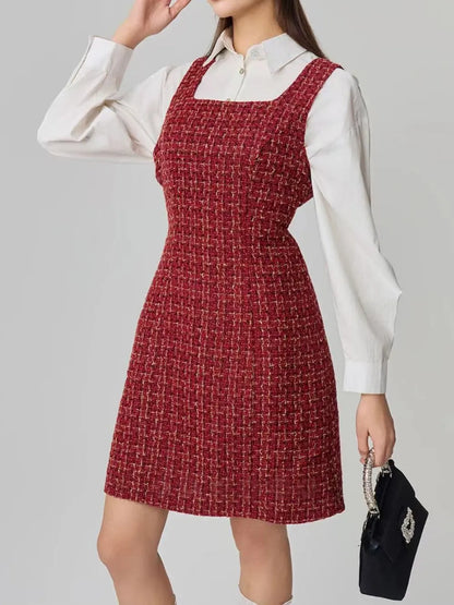 Tweed Charm Pinafore Dress