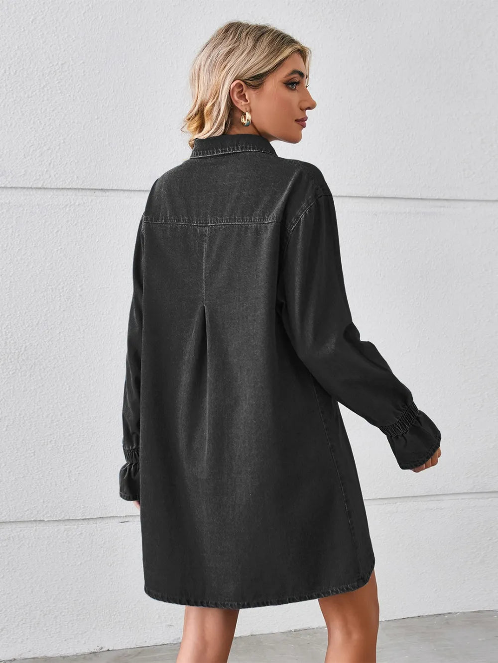 Coffee Run Denim Shirt Dress