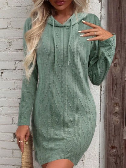 Cozy Cable Knit Hoodie Dress