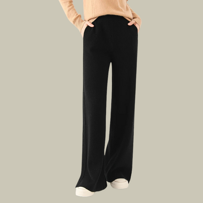 Daisy | Women’s High Waist Classic Wool Wide Leg Trousers
