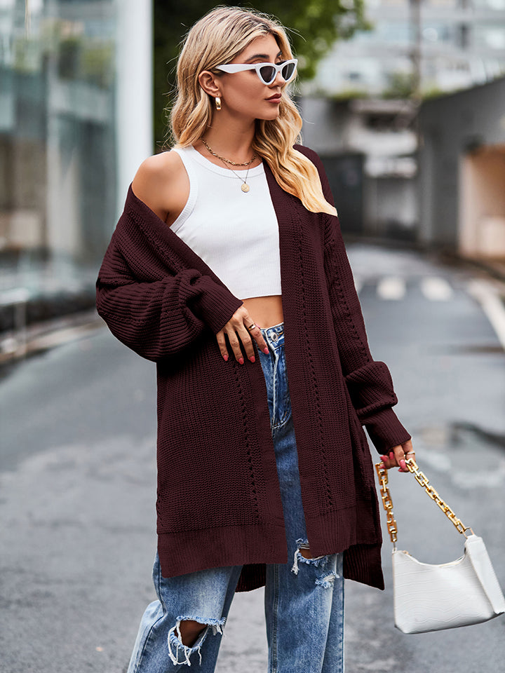 Waffle-Knit Cardigan