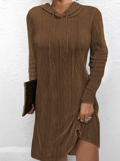 Cozy Cable Knit Hoodie Dress