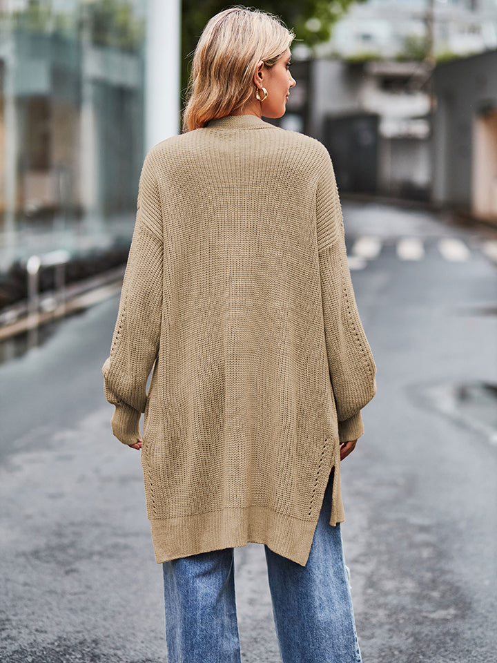 Waffle-Knit Cardigan
