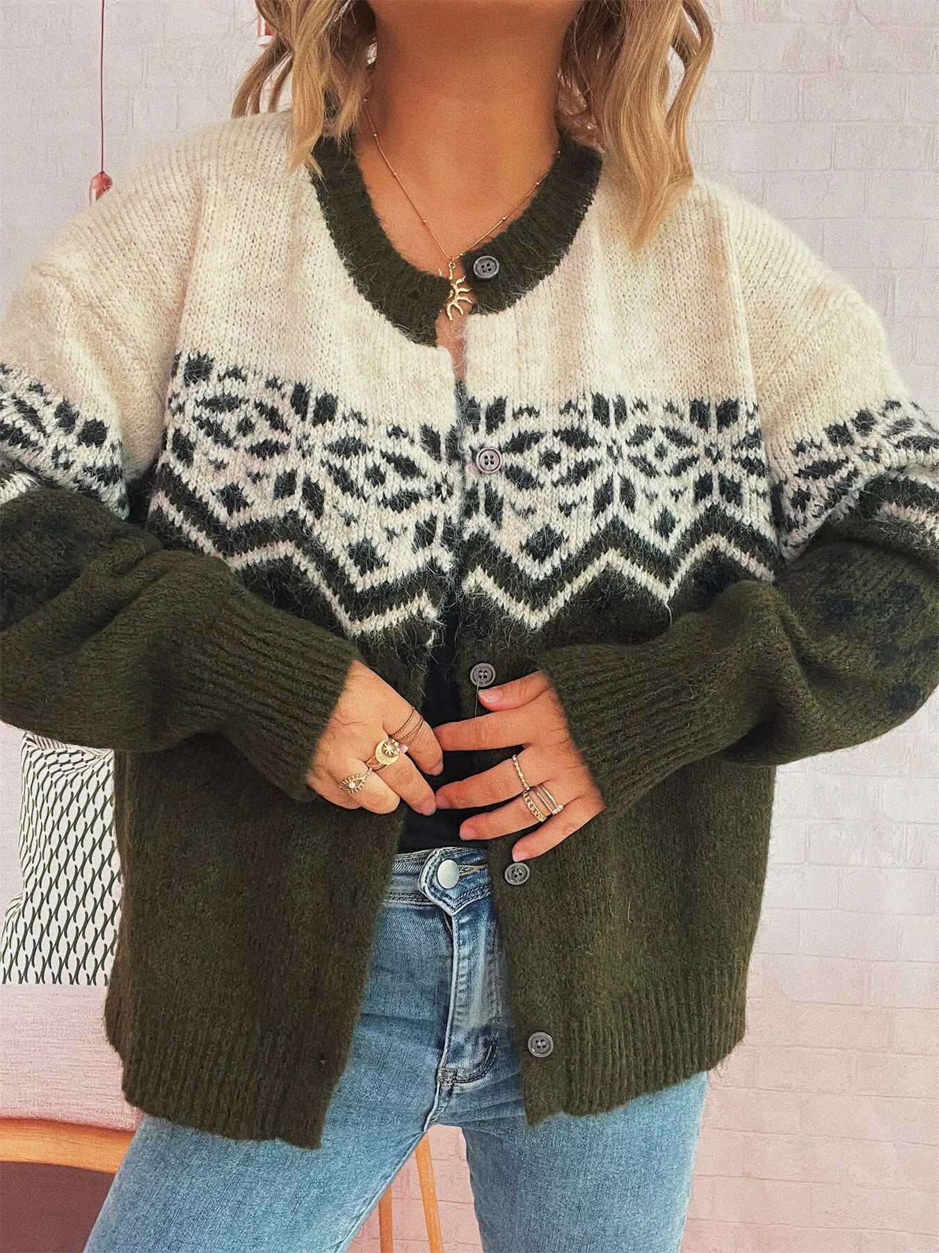 Forest Frost Button Cardi