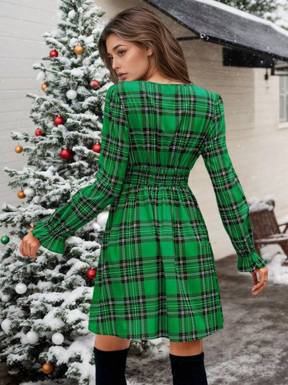 Evergreen Bow-Tie Holiday Dress
