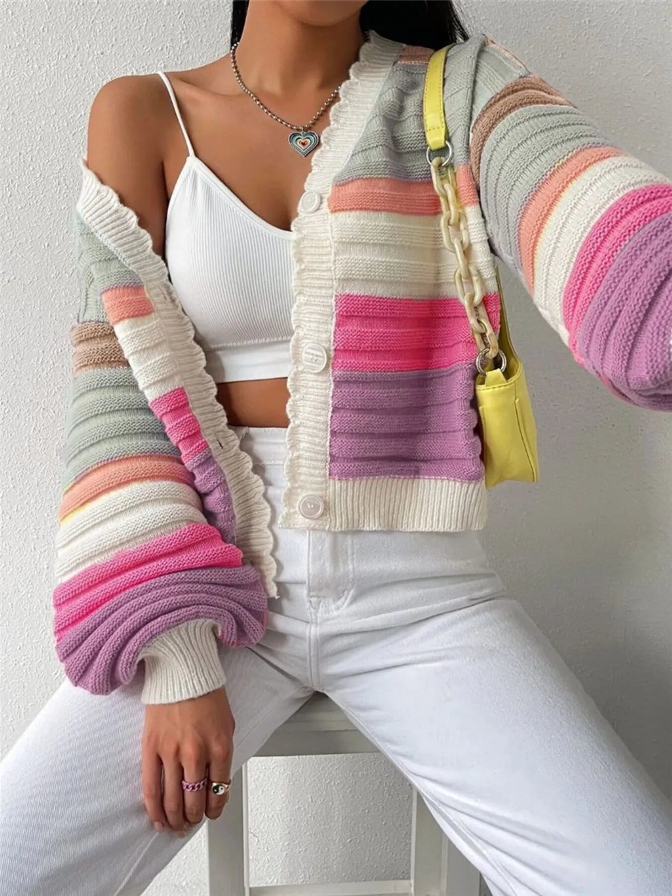 Bubblegum Stripe Cardigan