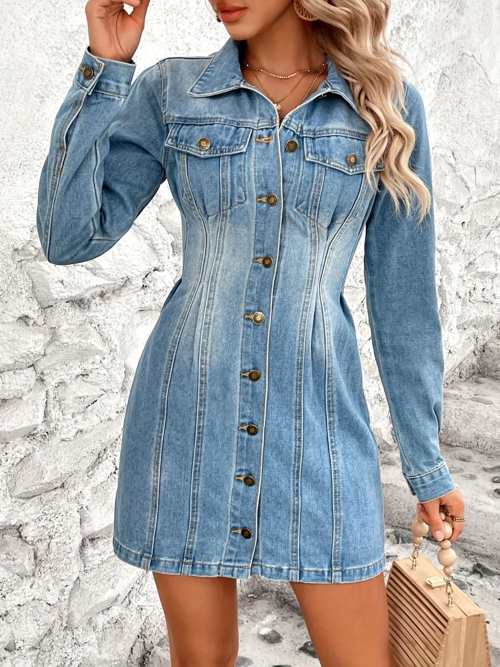 Uptown Denim Mini Dress