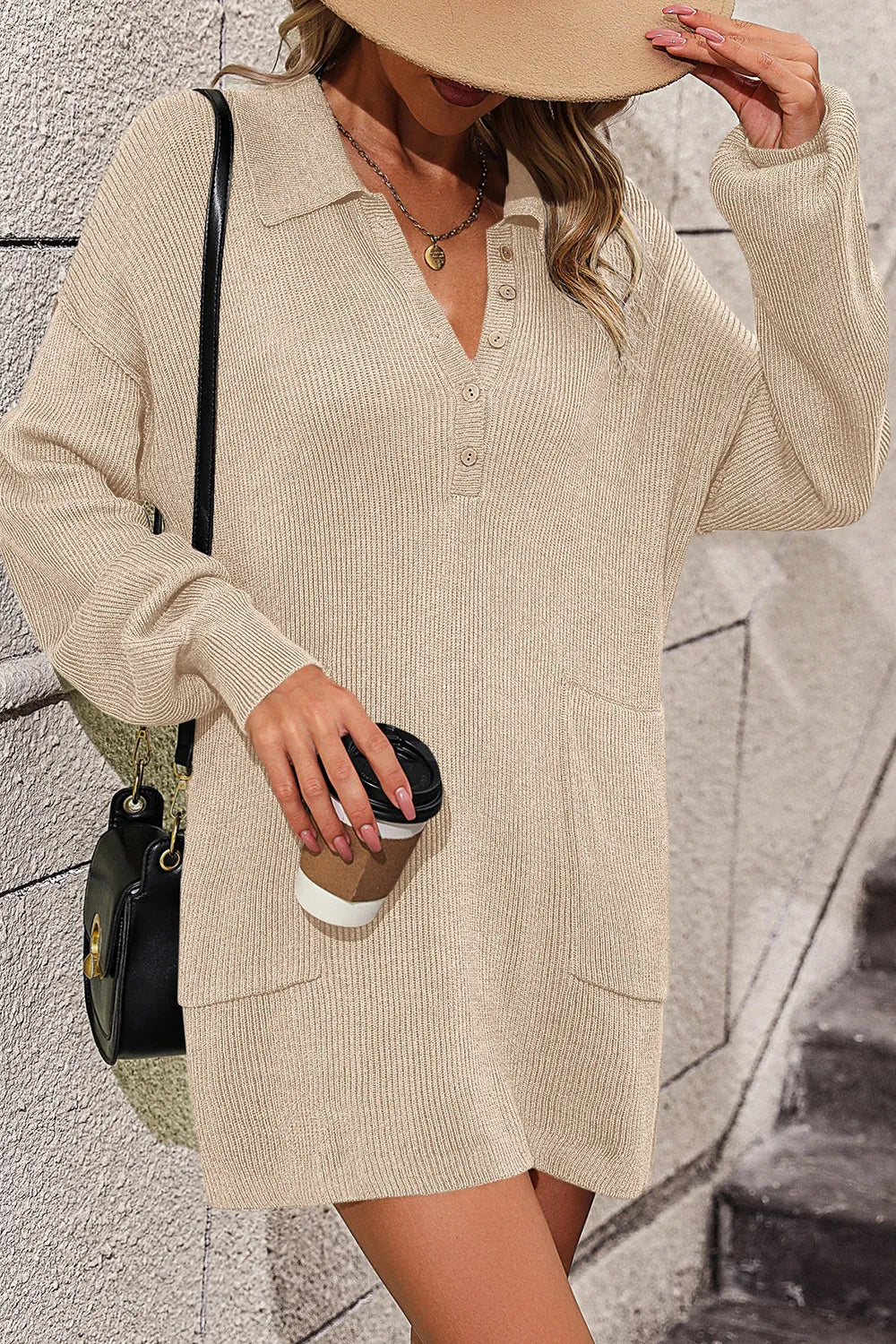 City Ease Henley Dress