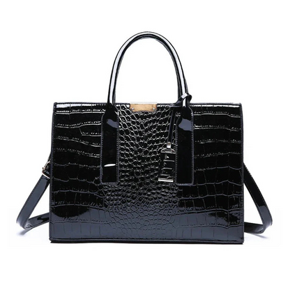 Elara - Luxury Croco-Embossed Structured Handbag With Shoulder Strap