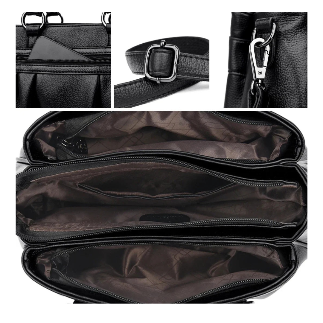 Clara - Elegant Pleated Tote Handbag With Shoulder Strap