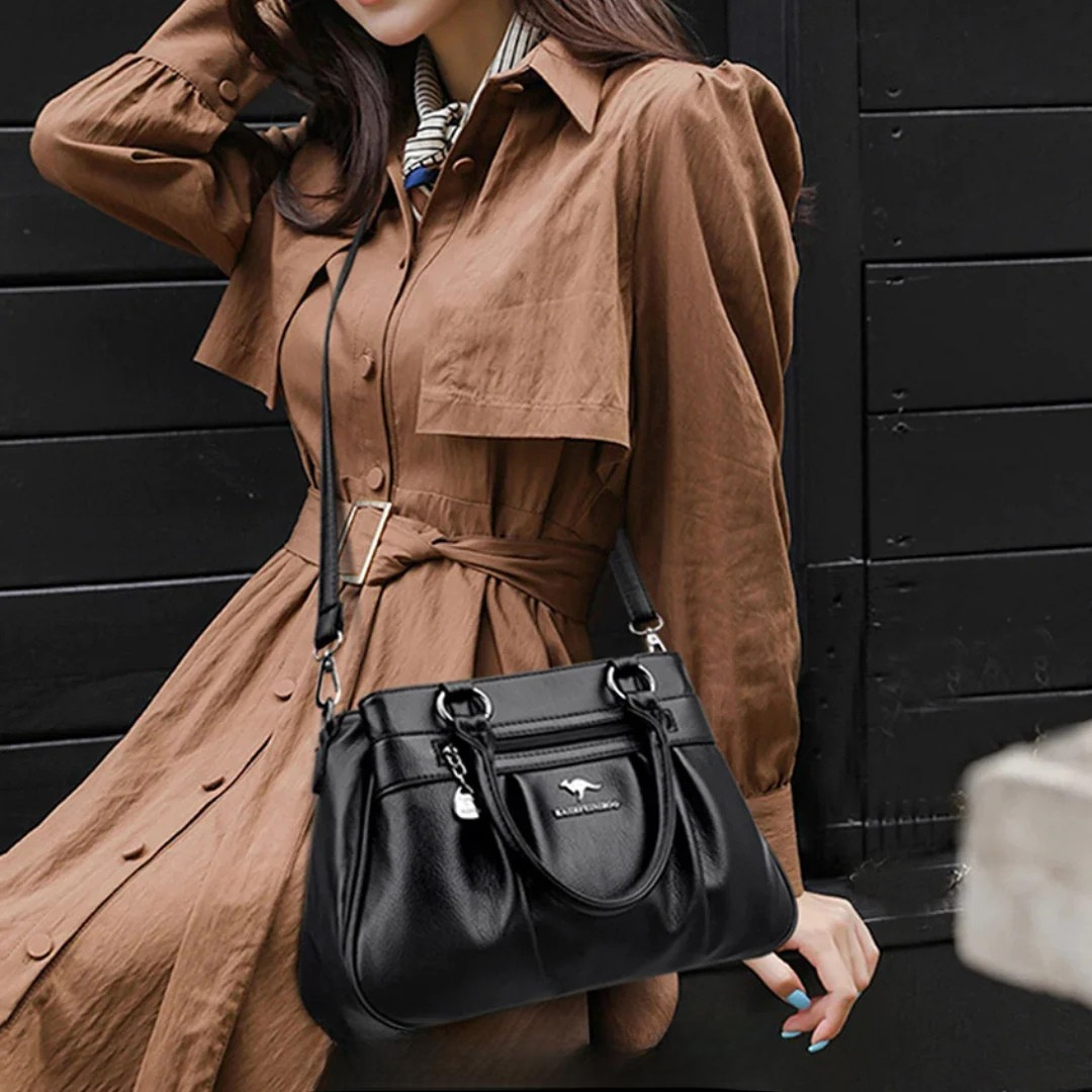 Clara - Elegant Pleated Tote Handbag With Shoulder Strap