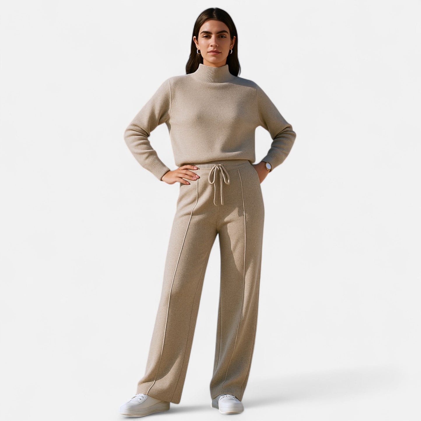 Claire | Women’s Cozy High Rise Wide Leg Trousers