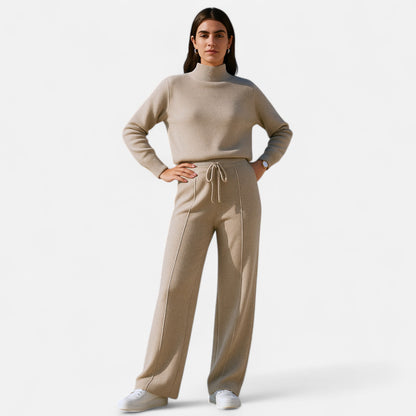 Claire | Women’s Cozy High Rise Wide Leg Trousers