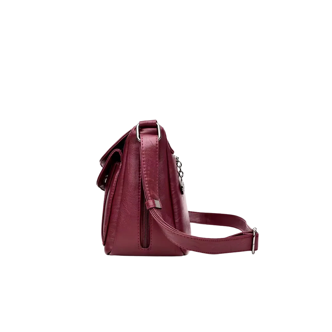 Marina - Vintage Crossbody Shoulder Bag With Layered Flap Design
