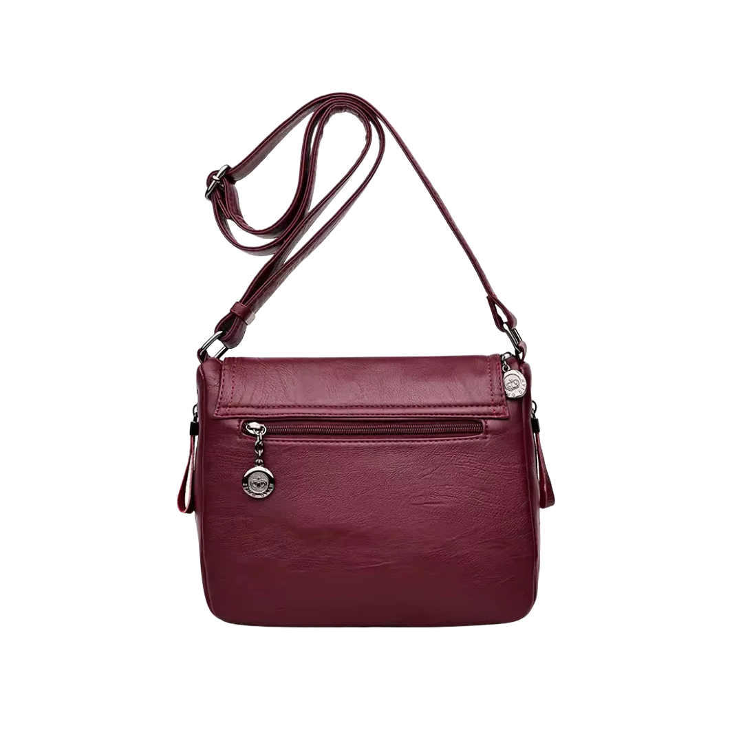 Marina - Vintage Crossbody Shoulder Bag With Layered Flap Design