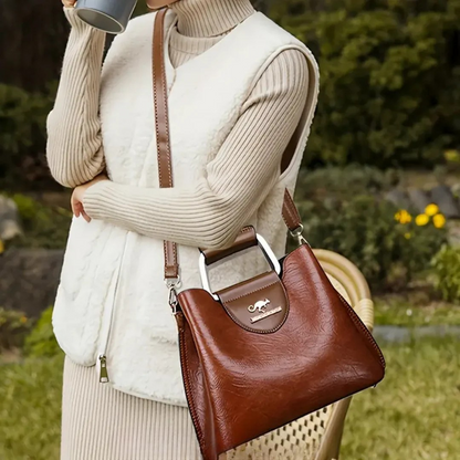 Rosa - Chic Dual Handle Handbag With Crossbody Strap