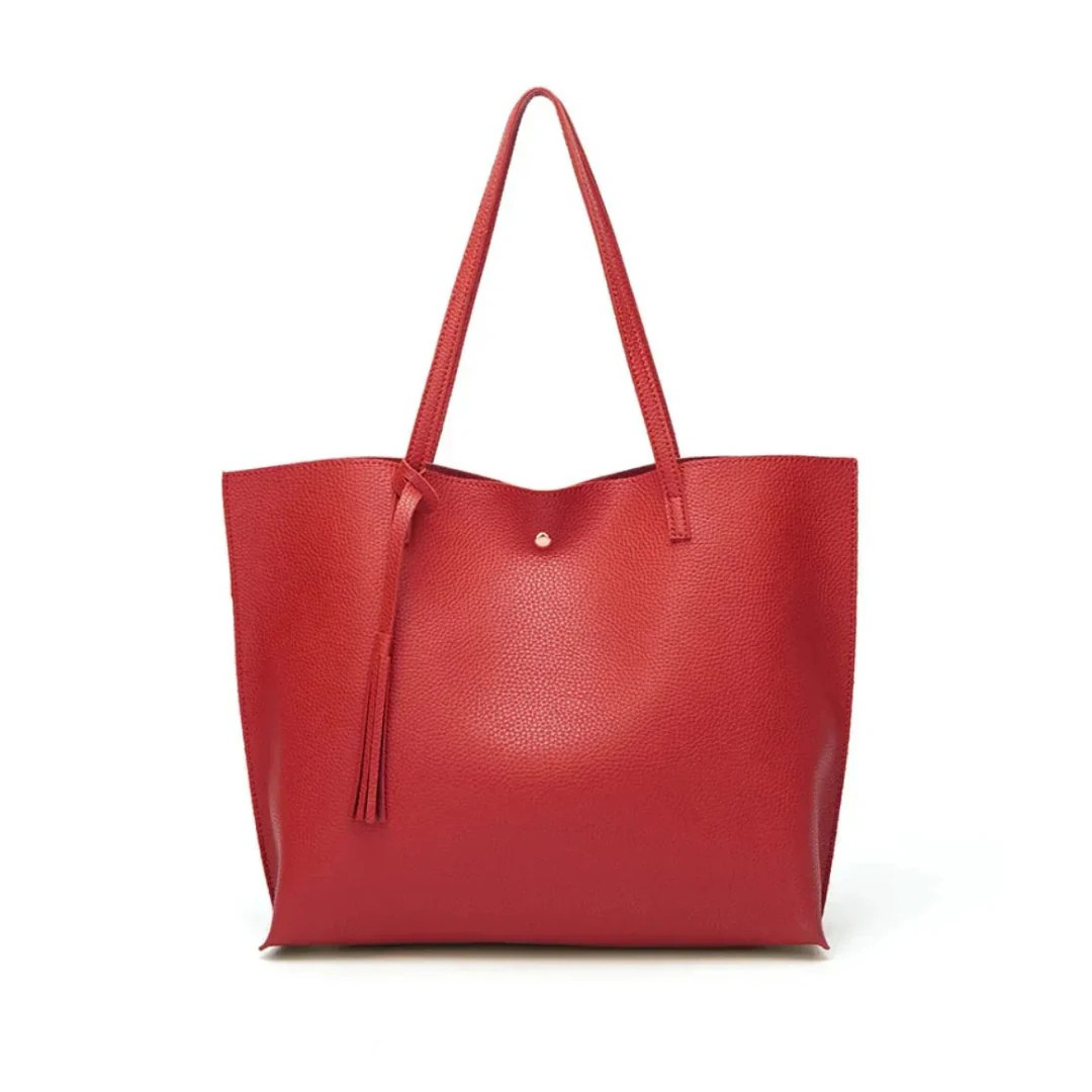 Tessa - Classic Large Tote Shoulder Bag With Tassel Detail