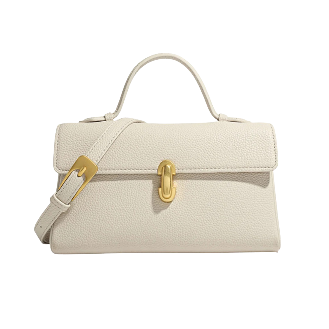 Vera - Elegant Top-Handle Shoulder Bag With Gold Accent Clasp