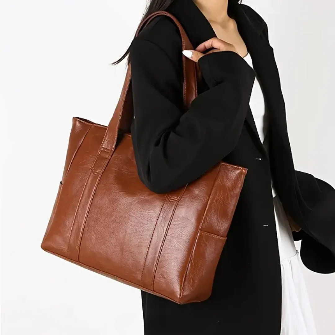 Elena - Classic Large Tote Handbag With Sleek Design