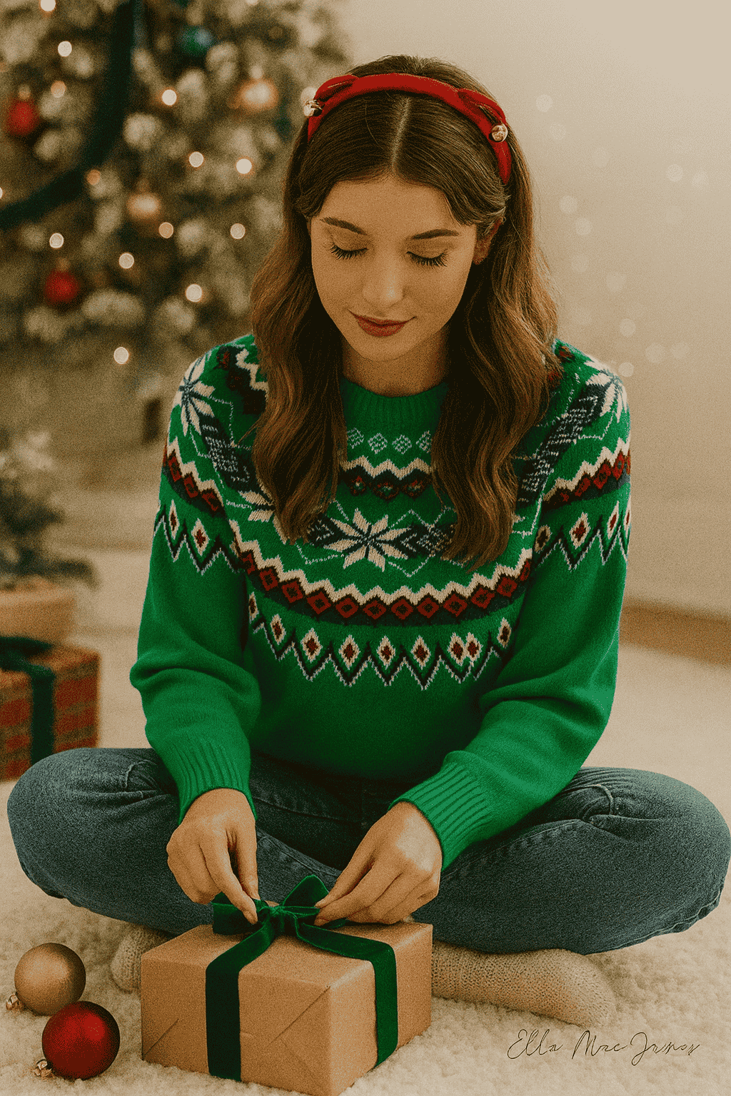 Evergreen Fair Isle Holiday Sweater