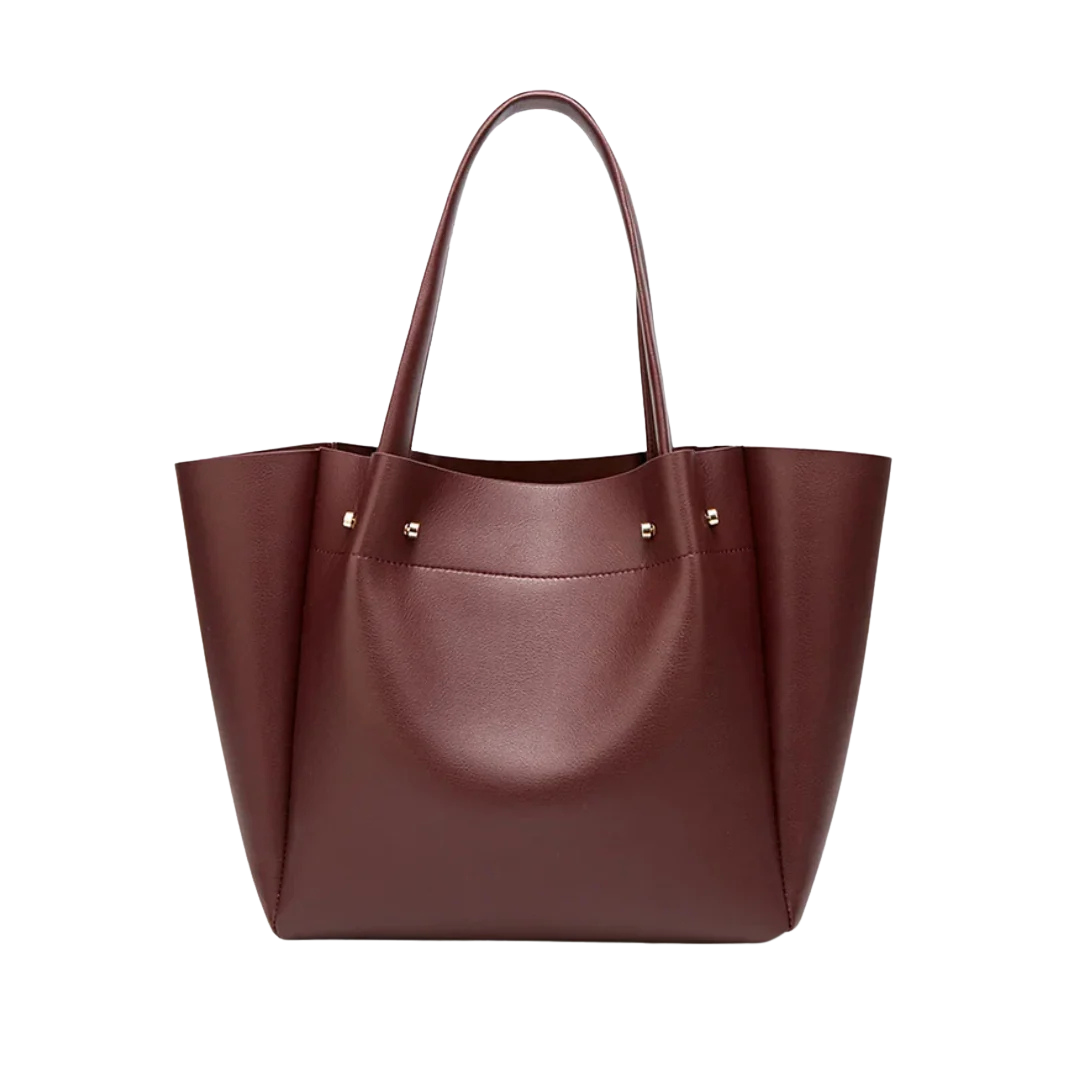 Elina - Minimalist Large Tote Handbag With Open Top