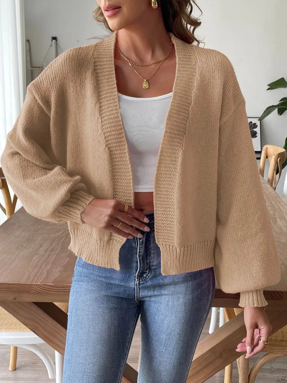 Rosette Knit Cardigan