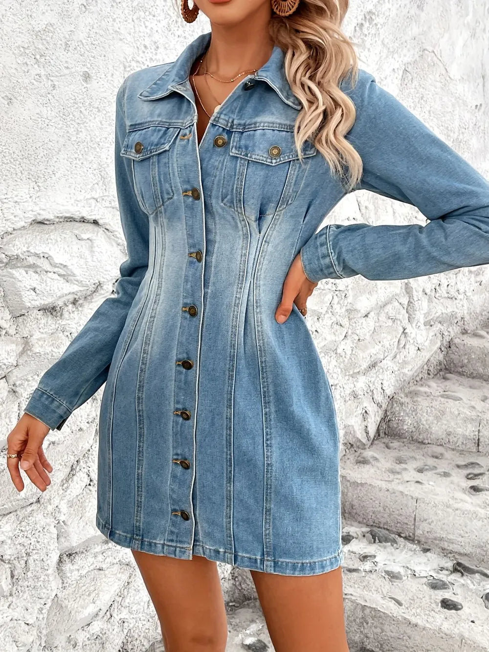Uptown Denim Mini Dress