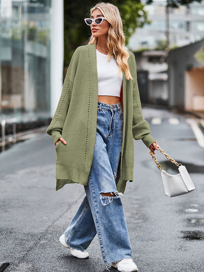 Waffle-Knit Cardigan