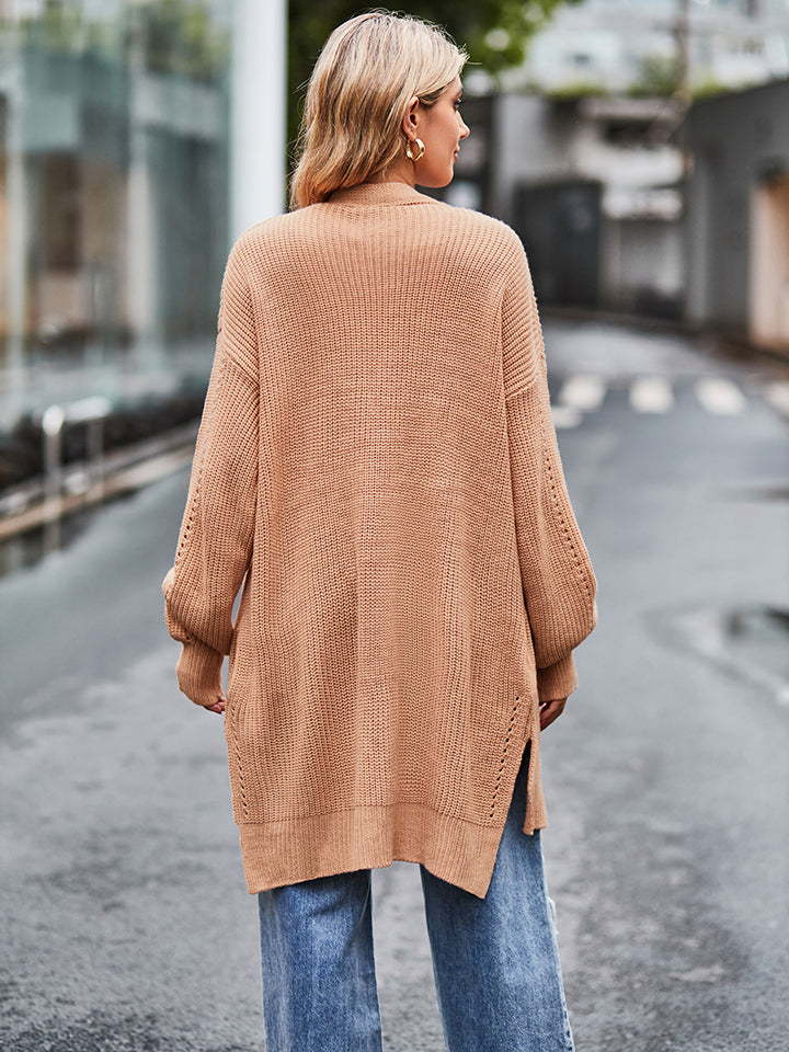 Waffle-Knit Cardigan
