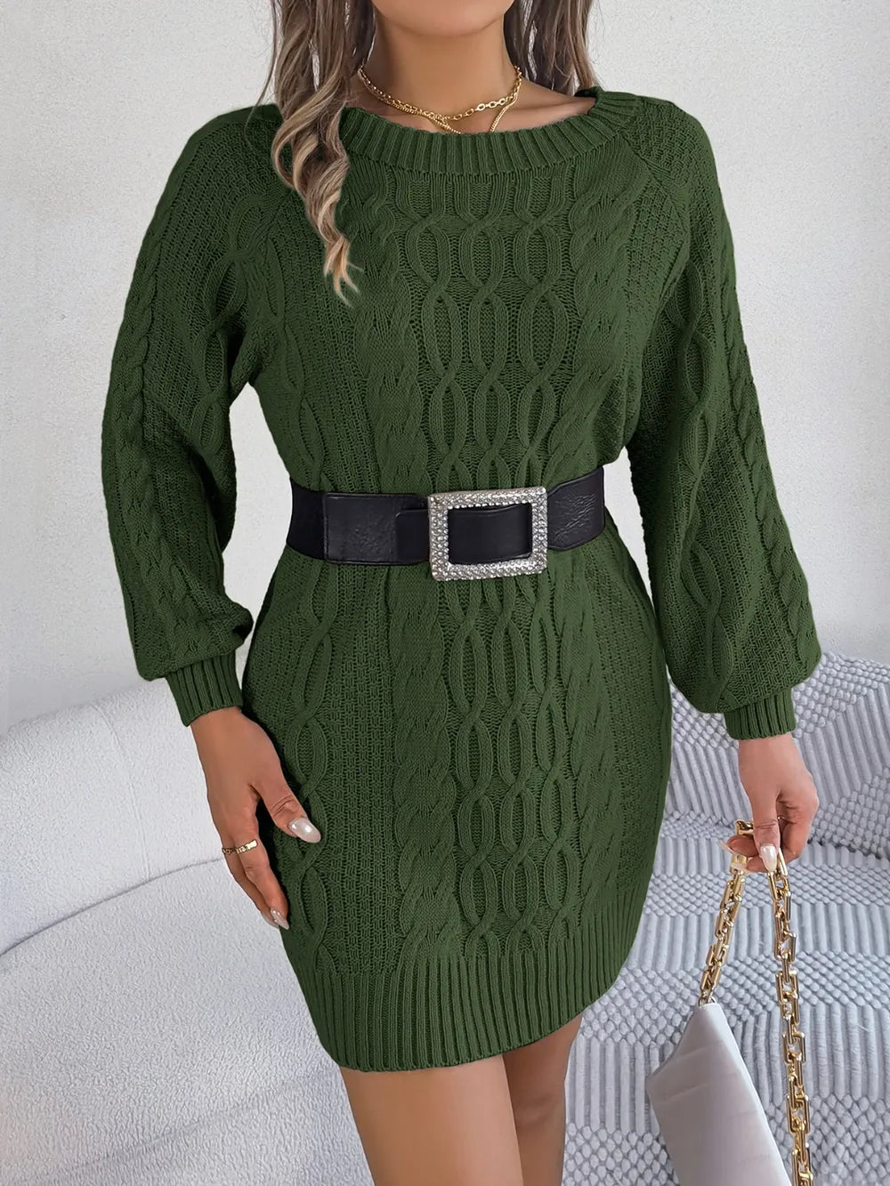 The Hearthside Cable Sweater Dress