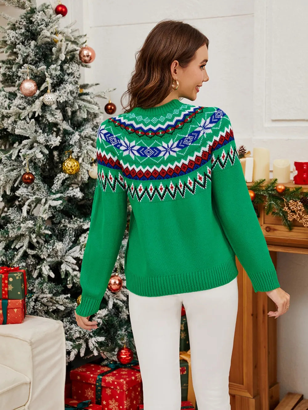 Evergreen Fair Isle Holiday Sweater