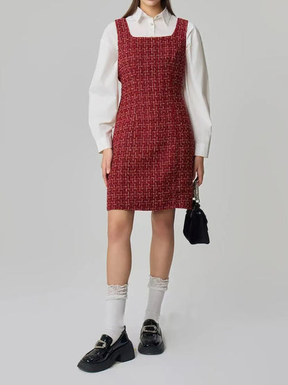 Tweed Charm Pinafore Dress