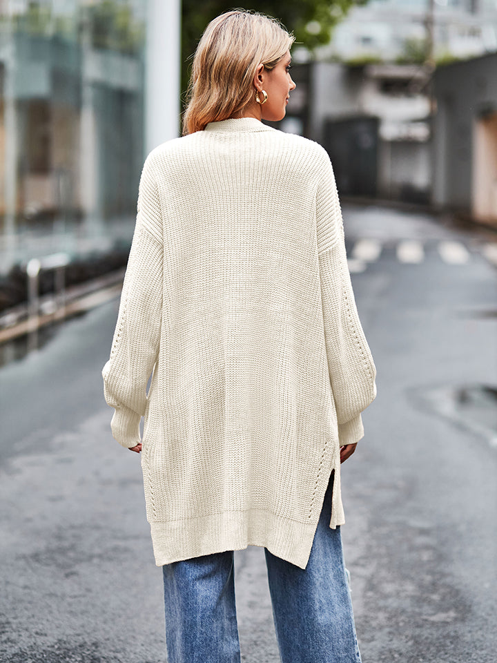 Waffle-Knit Cardigan