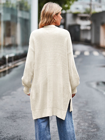 Waffle-Knit Cardigan