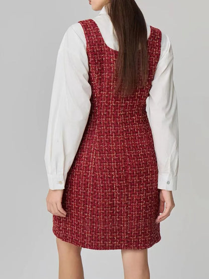 Tweed Charm Pinafore Dress